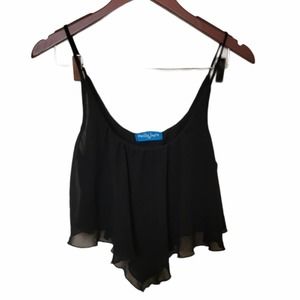 Willy Jay's Black Layered Tank Top Size Small